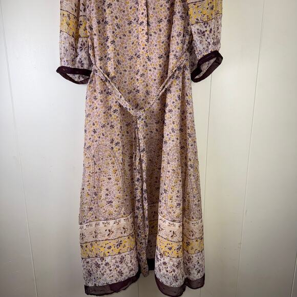 ANN TAYLOR Sz Large Women’s Gold details Sleeve Midi Dress - Picture 6 of 13